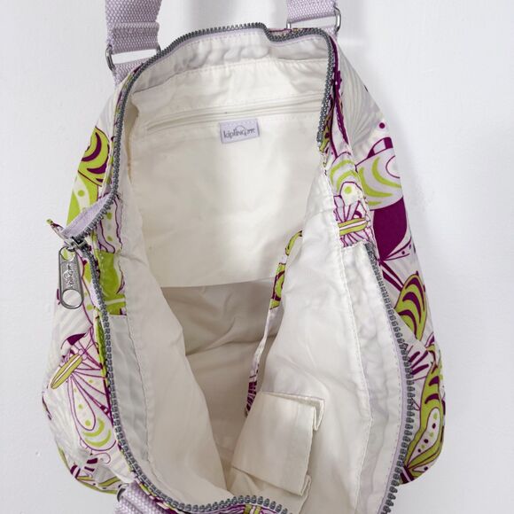 VTG Y2K Kipling Butterfly Dragonfly Lime Green Purple Shoulder Bag - Picture 5 of 5